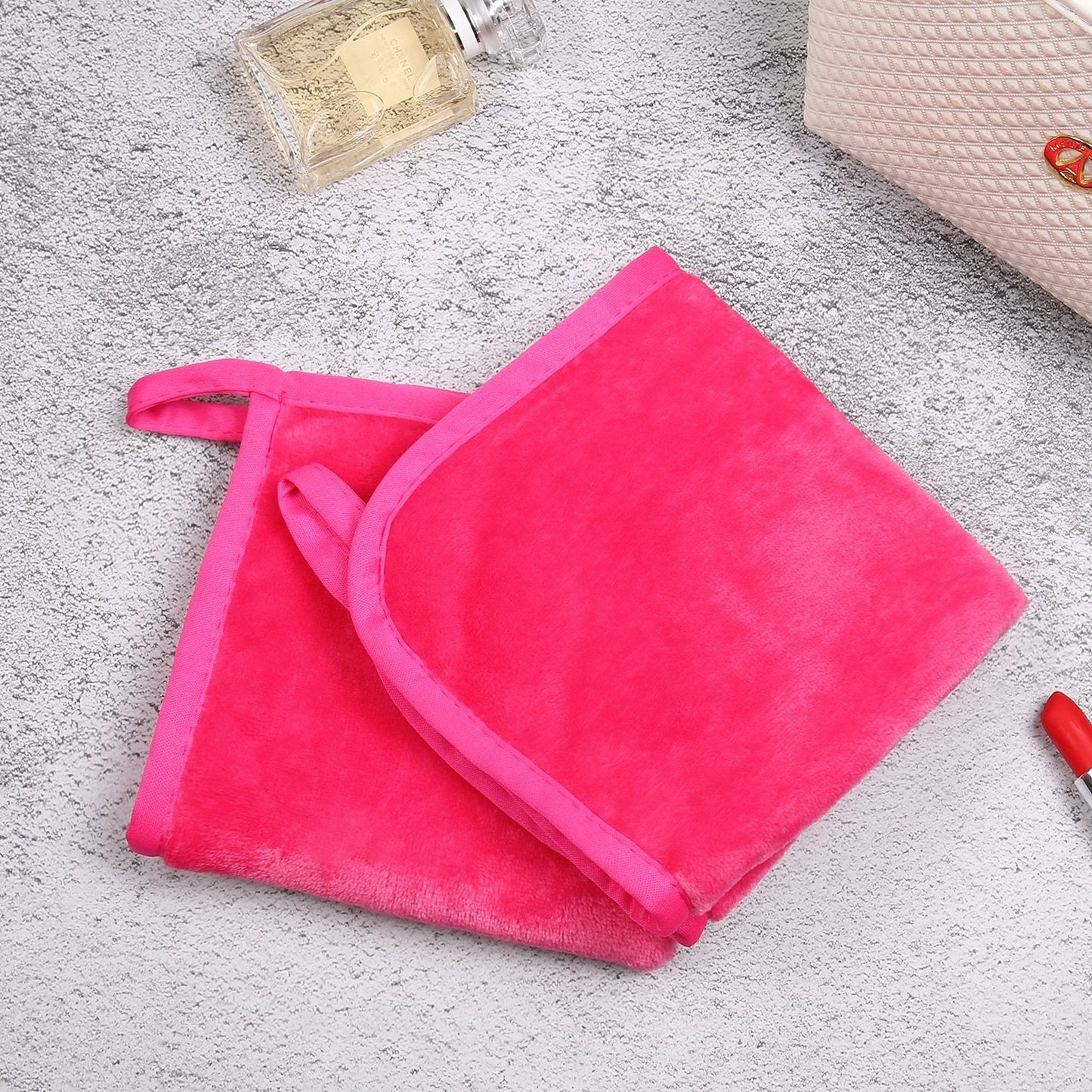 Lifaith Microfiber Makeup Removal Cloths Ultra Soft Facial Cloths, Pack Of 3, 12 x 12-Inch, Dark Pink