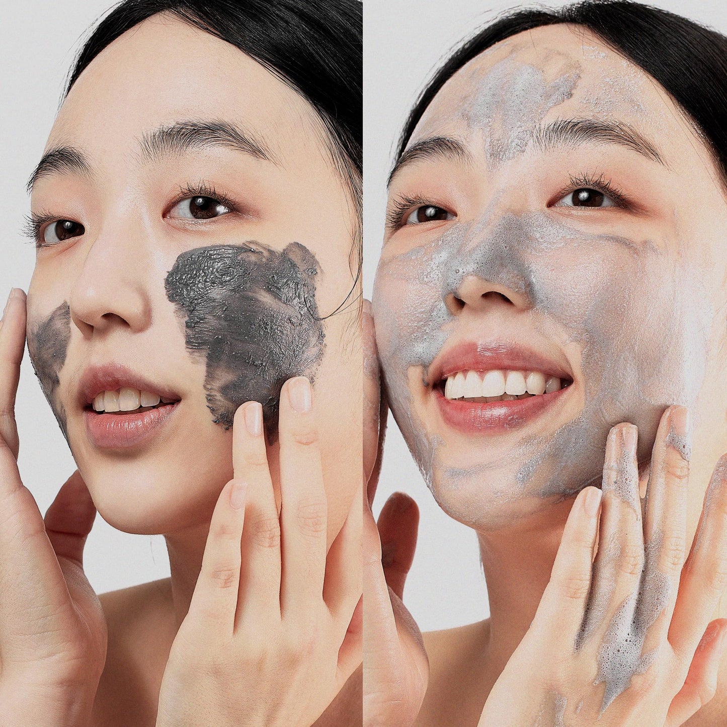 MOTHER MADE Charcoal Clay Enzyme Powder Vegan Facial Cleanser 2 EA with Salicylic Acid, Vitamin C, Hyaluronic Acid, Super Gentle Exfoliating Face Scrub, Pore Cleansing Exfoliant