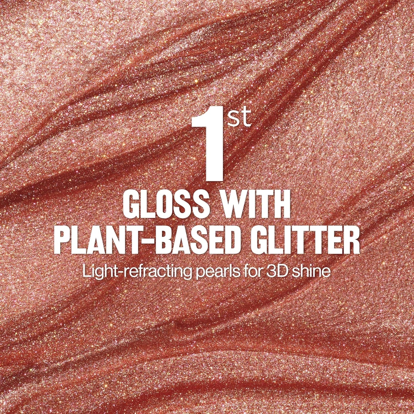 REVLON Super Lustrous Glimmer Gloss, Hydrating Lip Makeup, Non-Sticky, High-Shine Finish, Plant-Based Glitter, 010 Indigo Ice, 0.13 fl oz