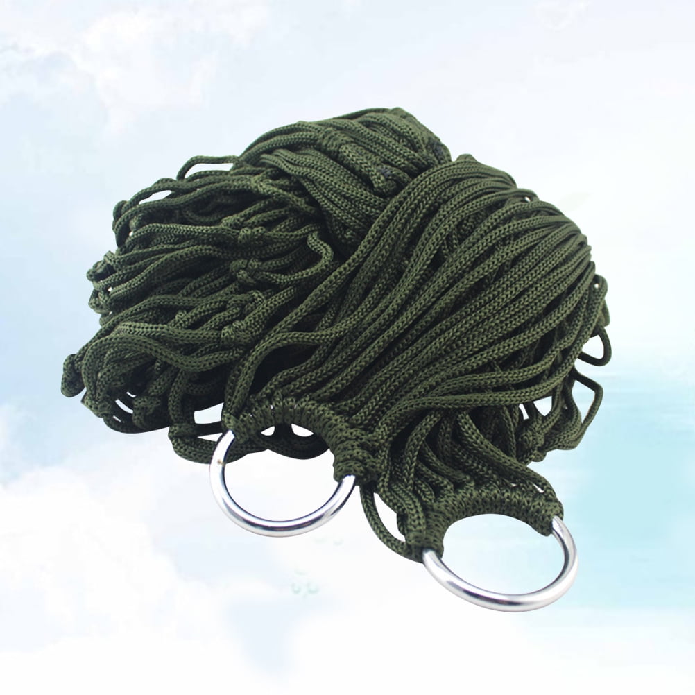 COOPHYA 1Pack Nylon Hammock Bed for Camping and Hiking with Green Color 11.8*3.1*0.2in