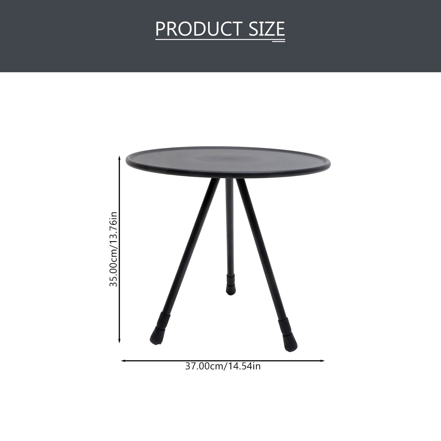 Tineasur 1Pack Compact Folding Table Black Portable and Compact Design for Camping Hiking and Picnic
